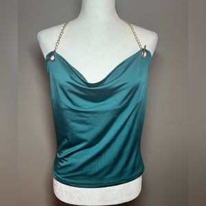 Thirty Thirty Cowl Neck Halter Backless Cami Tank Top​